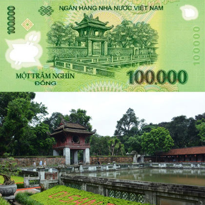 The famous Vietnamese attractions described on Vietnam currency